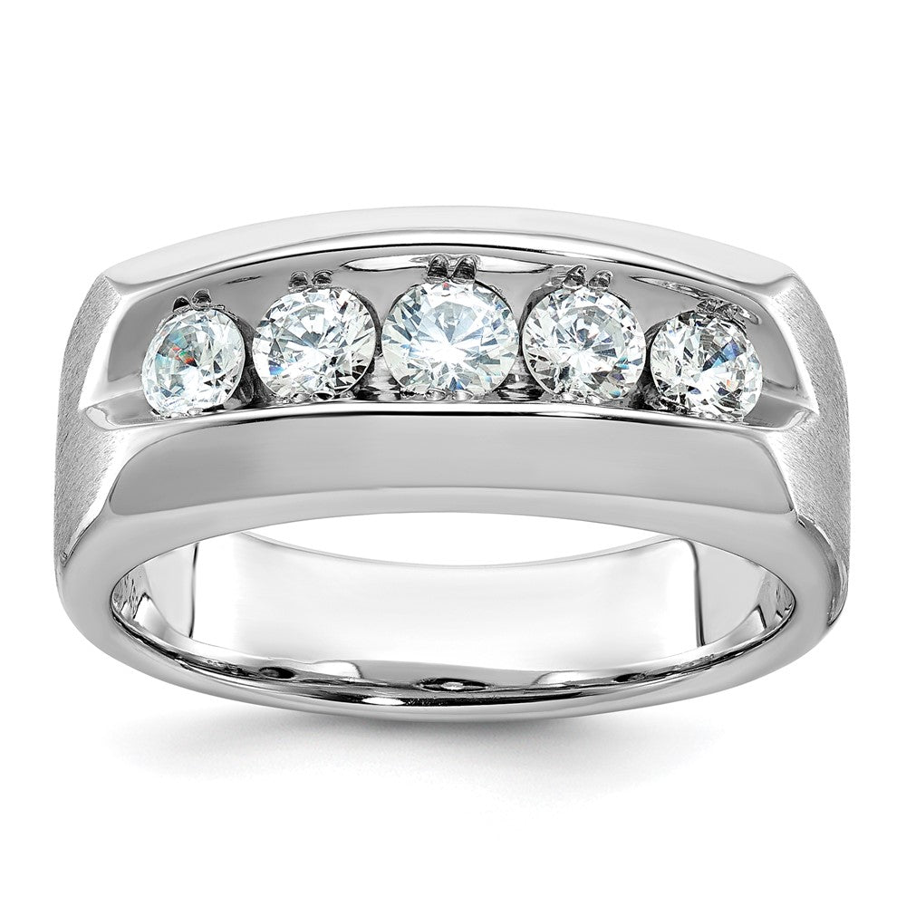 IBGoodman Men's Polished and Satin 5-Stone 1 Carat AA Quality Diamond Ring - WBC