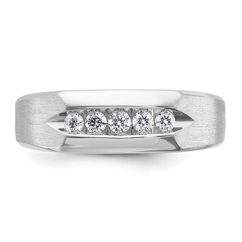 IBGoodman Men's Polished and Satin 5-Stone 1/4 Carat AA Quality Diamond Ring - WBC