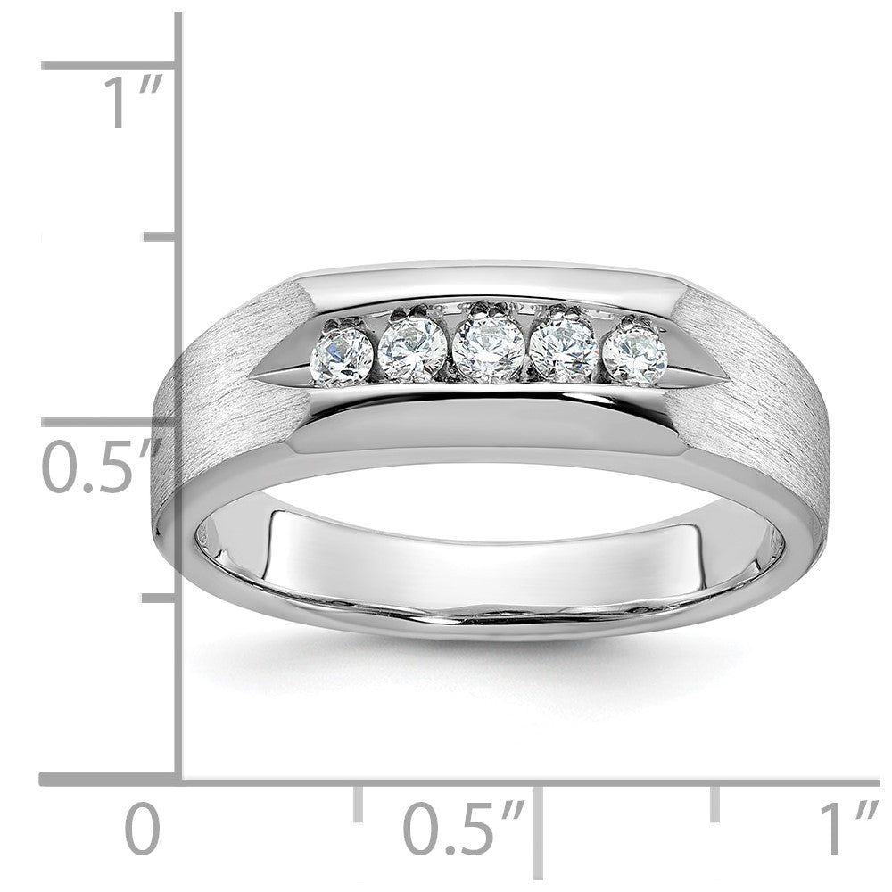 IBGoodman Men's Polished and Satin 5-Stone 1/4 Carat AA Quality Diamond Ring - WBC