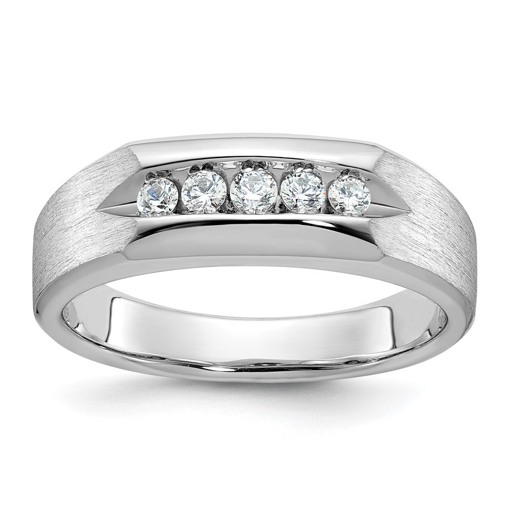 IBGoodman Men's Polished and Satin 5-Stone 1/4 Carat AA Quality Diamond Ring - WBC