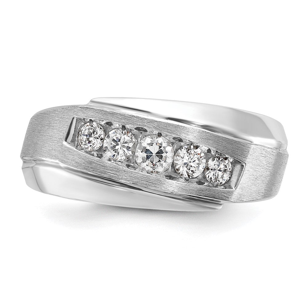 IBGoodman Men's Polished and Satin 5-Stone 1/2 Carat AA Quality Diamond Ring - WBC