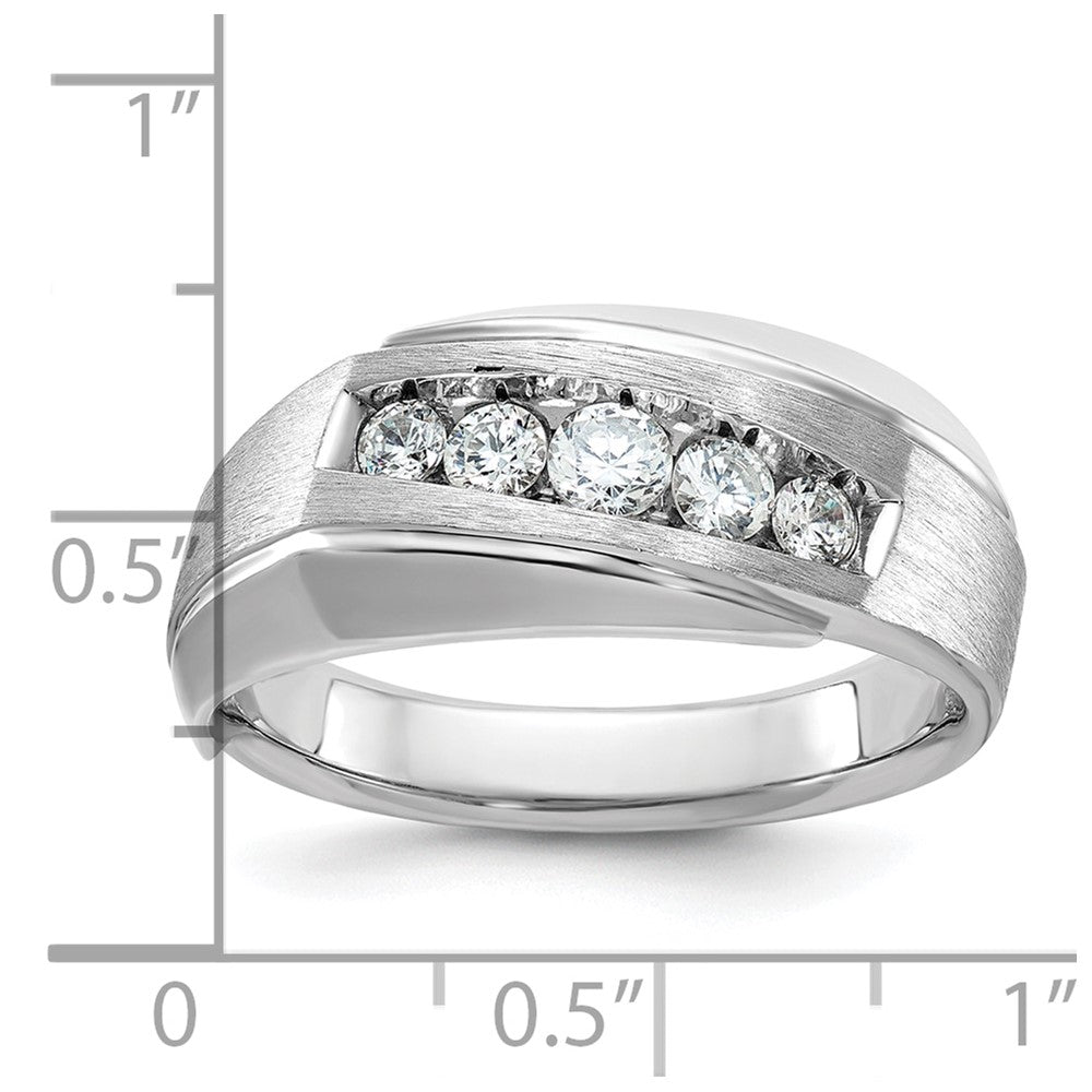 IBGoodman Men's Polished and Satin 5-Stone 1/2 Carat AA Quality Diamond Ring - WBC