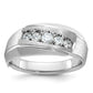 IBGoodman Men's Polished and Satin 5-Stone 1/2 Carat AA Quality Diamond Ring - WBC