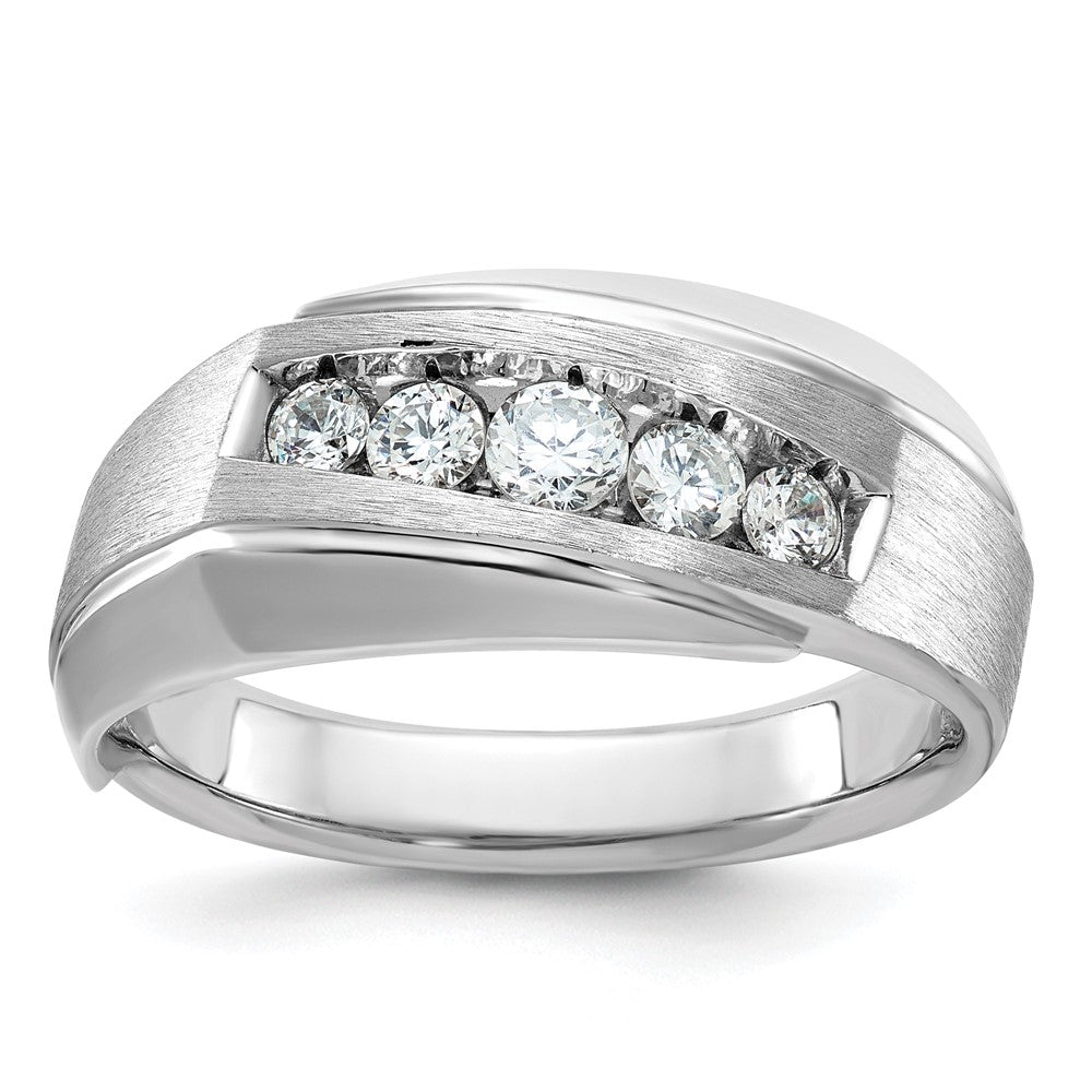 IBGoodman Men's Polished and Satin 5-Stone 1/2 Carat AA Quality Diamond Ring - WBC