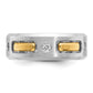 IBGoodman Two-tone Men's Polished Satin and Cut-Out 1/6 Carat AA Quality Diamond 3-Stone Ring - WBC
