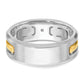 IBGoodman Two-tone Men's Polished Satin and Cut-Out 1/6 Carat AA Quality Diamond 3-Stone Ring - WBC