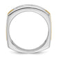 IBGoodman Two-tone Men's Polished Satin and Grooved 5-Stone 1/2 Carat AA Quality Diamond Square Ring - WBC