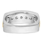 IBGoodman Two-tone Men's Polished Satin and Grooved 5-Stone 1/2 Carat AA Quality Diamond Square Ring - WBC
