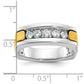 IBGoodman Two-tone Men's Polished Satin and Grooved 5-Stone 1/2 Carat AA Quality Diamond Square Ring - WBC