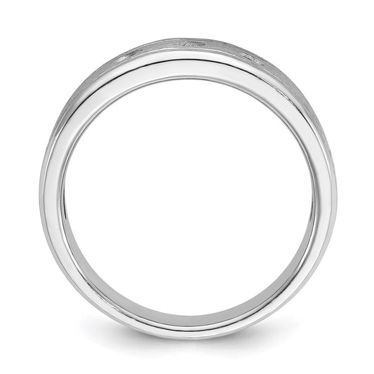 IB Goodman Mens Polished/Antiqued/Satin 1/6 carat Diamond 3-Stone Complete Ring - WBC