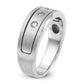 IB Goodman Mens Polished/Antiqued/Satin 1/6 carat Diamond 3-Stone Complete Ring - WBC