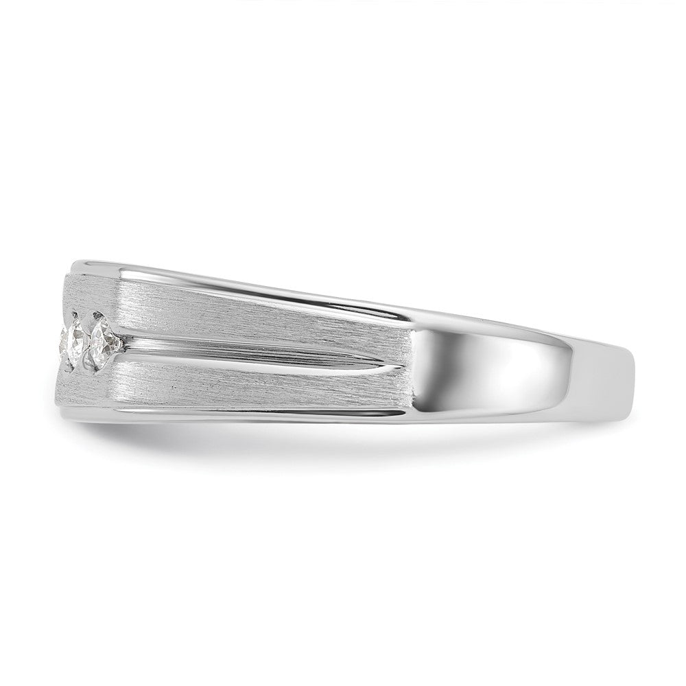 IBGoodman Men's Polished Satin and Grooved 1/4 Carat AA Quality Diamond 5-Stone Ring - WBC