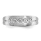 IBGoodman Men's Polished Satin and Grooved 1/4 Carat AA Quality Diamond 5-Stone Ring - WBC