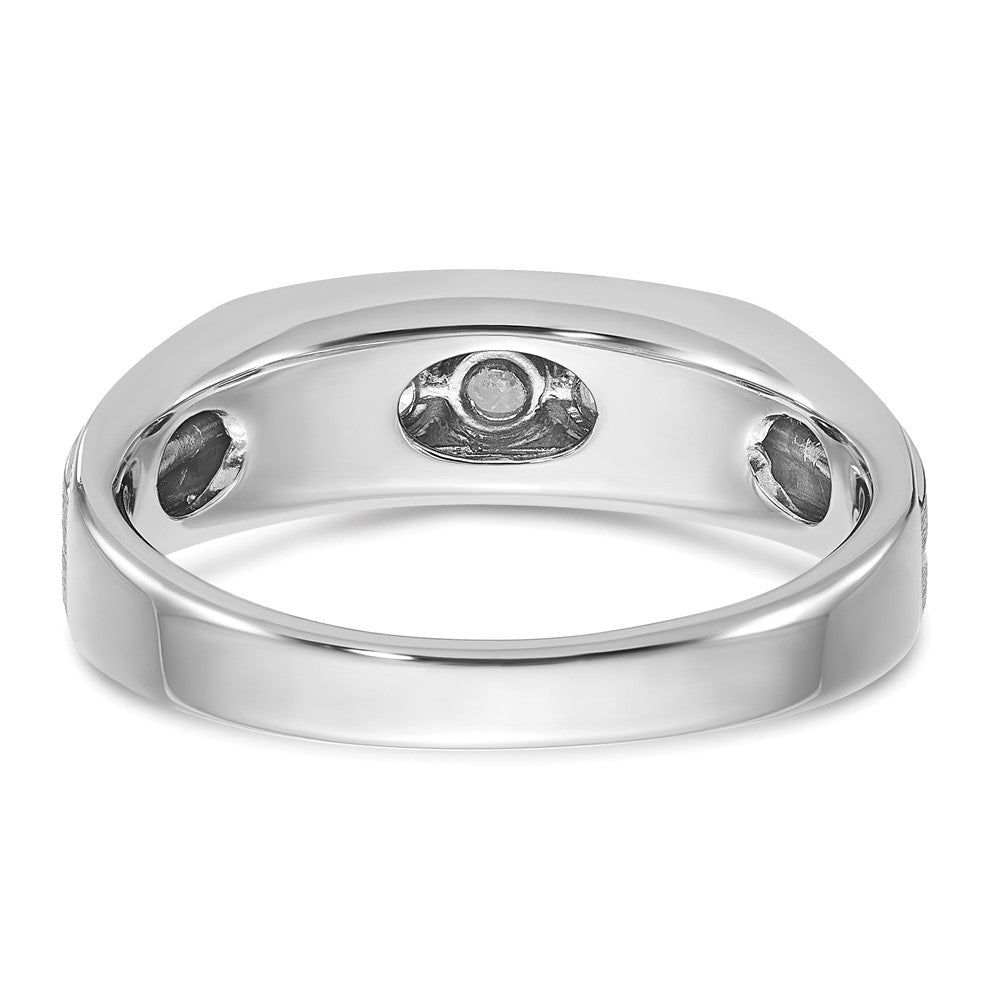 IBGoodman Men's Polished Satin and Grooved 1/4 Carat AA Quality Diamond 5-Stone Ring - WBC