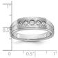 IBGoodman Men's Polished Satin and Grooved 1/4 Carat AA Quality Diamond 5-Stone Ring - WBC
