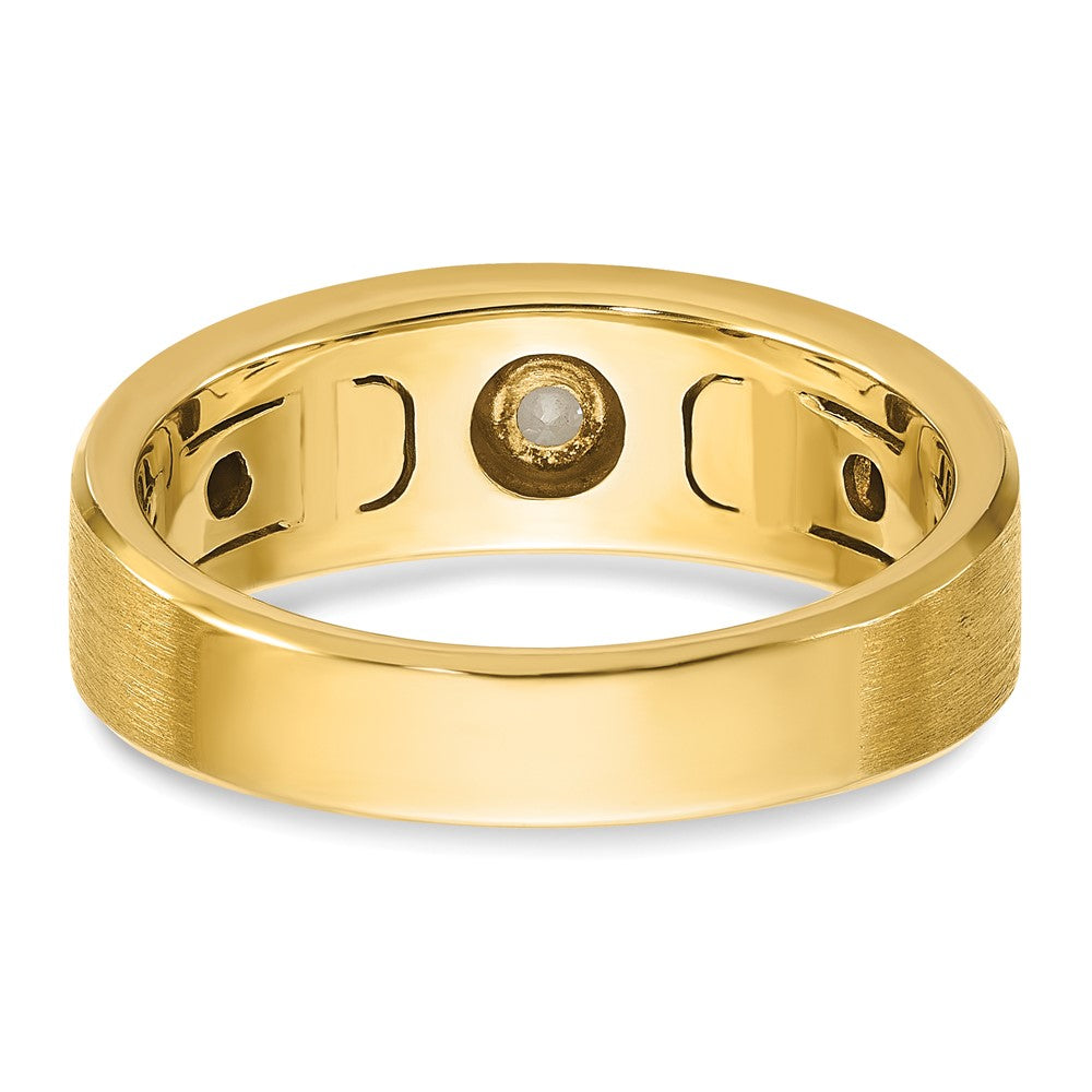 IB Goodman Two-tone Mens Polished and Satin 1/10 carat Diamond Complete Ring - WBC