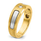 IB Goodman Two-tone Mens Polished and Satin 1/10 carat Diamond Complete Ring - WBC