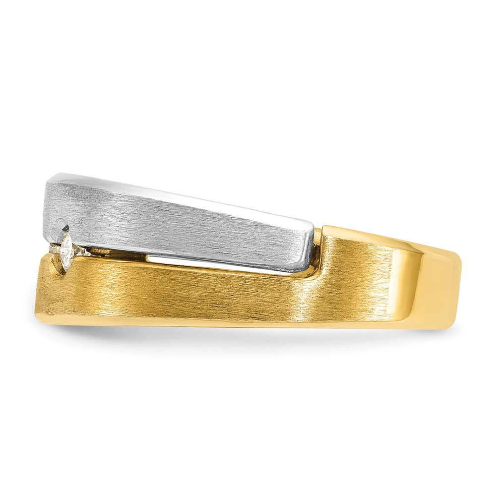 IB Goodman Two-tone Mens Polished and Satin 1/4 carat Diamond 3-Stone Complete Ring - WBC