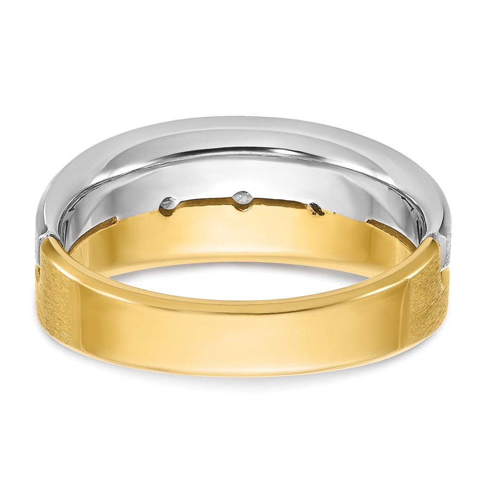 IB Goodman Two-tone Mens Polished and Satin 1/4 carat Diamond 3-Stone Complete Ring - WBC