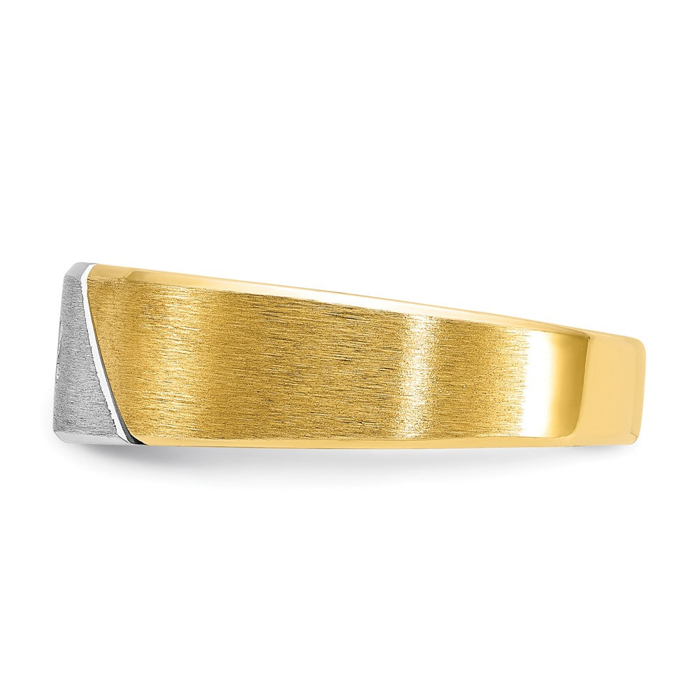 IB Goodman Two-tone Mens Polished and Satin 1/20 carat Diamond Complete Ring - WBC