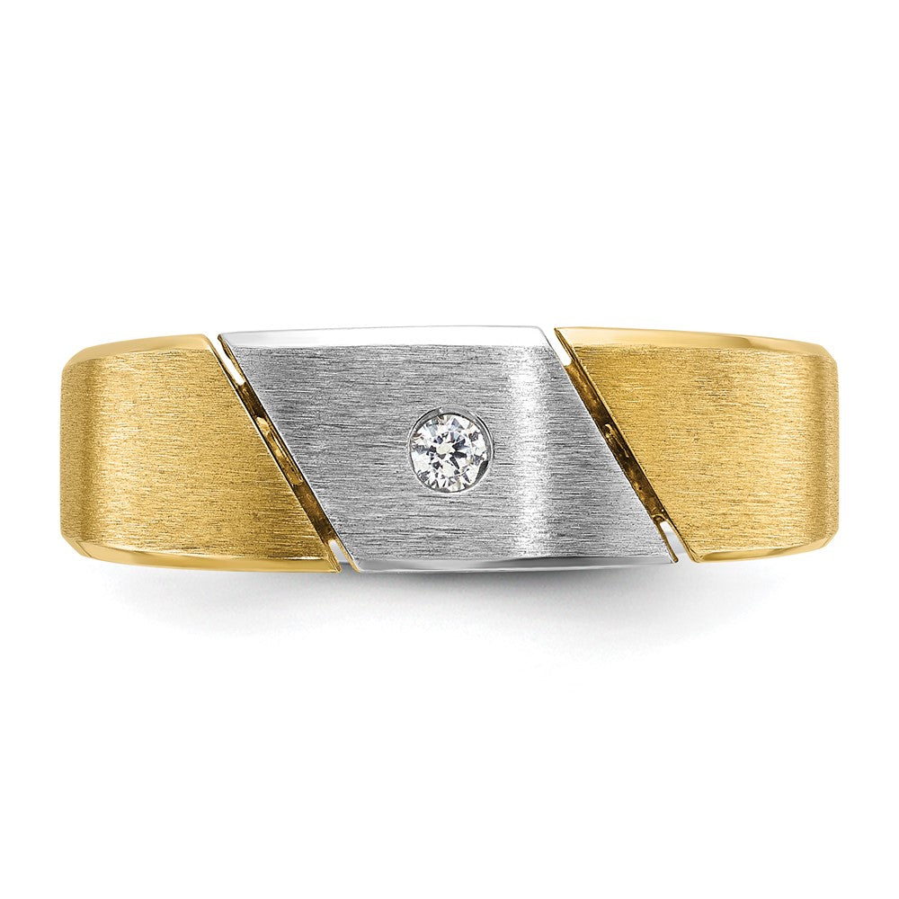 IB Goodman Two-tone Mens Polished and Satin 1/20 carat Diamond Complete Ring - WBC