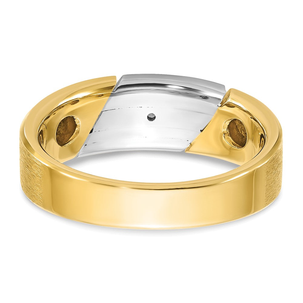 IB Goodman Two-tone Mens Polished and Satin 1/20 carat Diamond Complete Ring - WBC