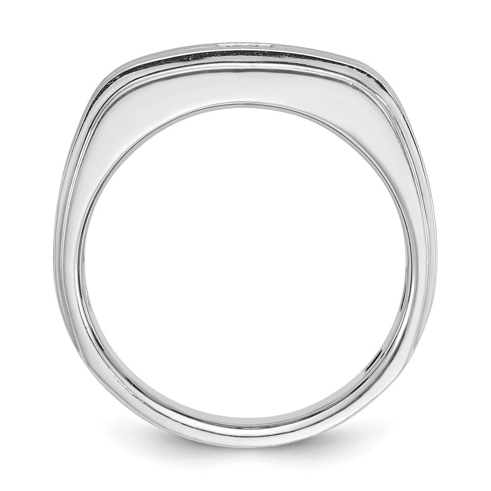 IB Goodman Mens Polished and Satin 1/6 carat Diamond Complete Ring - WBC