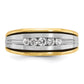 IBGoodman Two-tone with Black Rhodium Men's Polished Satin and Grooved 5-Stone 1/4 Carat AA Quality Diamond Ring - WBC