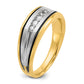 IBGoodman Two-tone with Black Rhodium Men's Polished Satin and Grooved 5-Stone 1/4 Carat AA Quality Diamond Ring - WBC