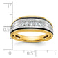 IBGoodman Two-tone with Black Rhodium Men's Polished Satin and Grooved 5-Stone 1/4 Carat AA Quality Diamond Ring - WBC