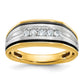 IBGoodman Two-tone with Black Rhodium Men's Polished Satin and Grooved 5-Stone 1/4 Carat AA Quality Diamond Ring - WBC