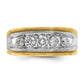 IBGoodman Two-tone with Black Rhodium Men's Polished Satin and Grooved 5-Stone 1 Carat AA Quality Diamond Ring - WBC