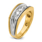 IBGoodman Two-tone with Black Rhodium Men's Polished Satin and Grooved 5-Stone 1 Carat AA Quality Diamond Ring - WBC