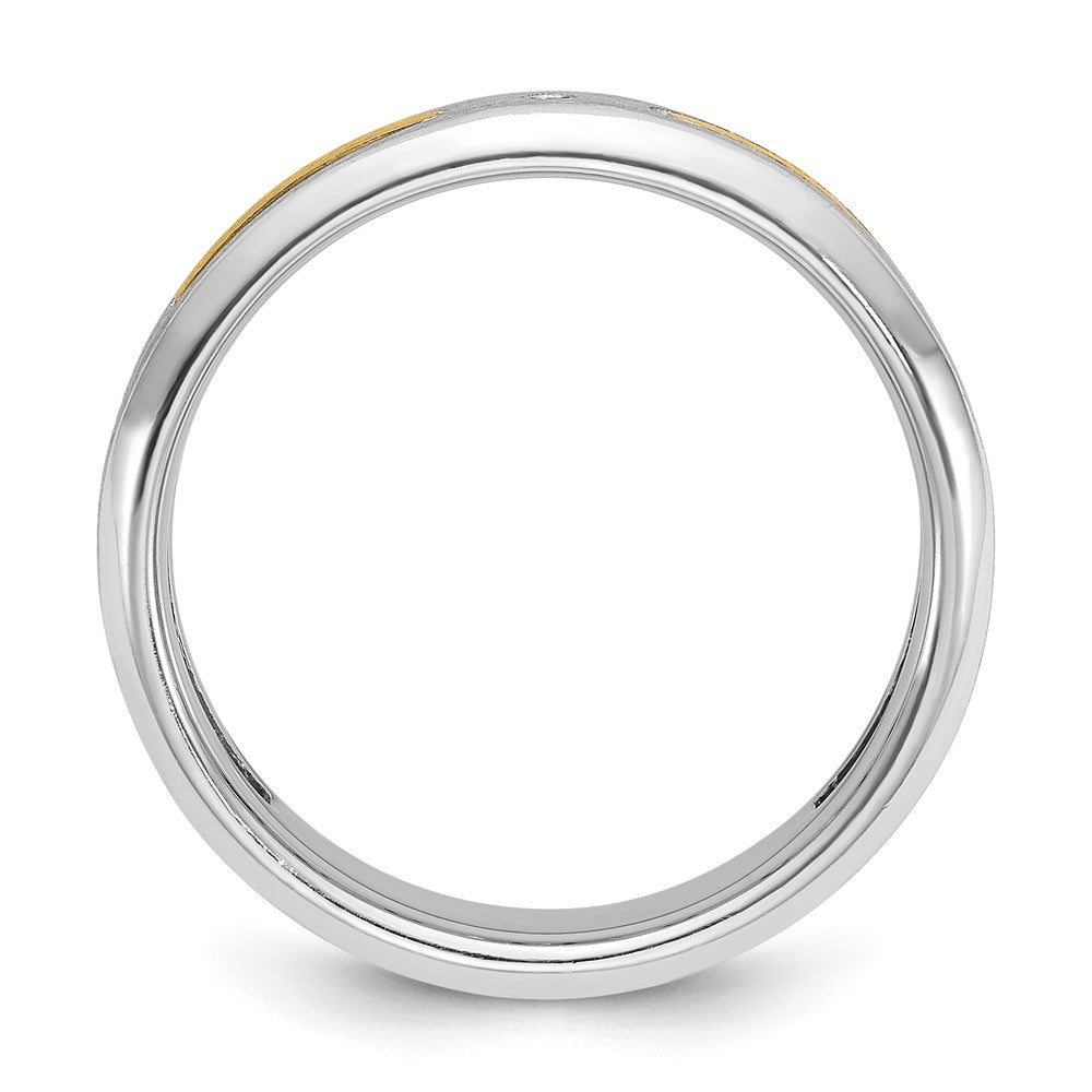 IB Goodman Two-tone Mens Polished and Satin Diamond Complete Ring - WBC