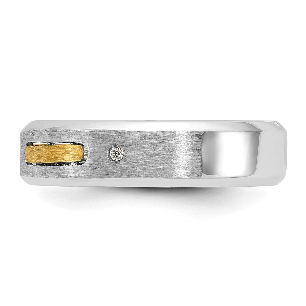 IB Goodman Two-tone Mens Polished and Satin Diamond Complete Ring - WBC