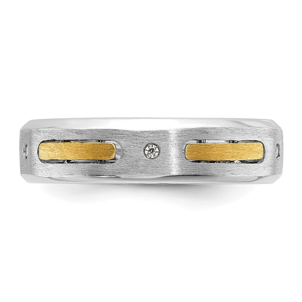 IB Goodman Two-tone Mens Polished and Satin Diamond Complete Ring - WBC