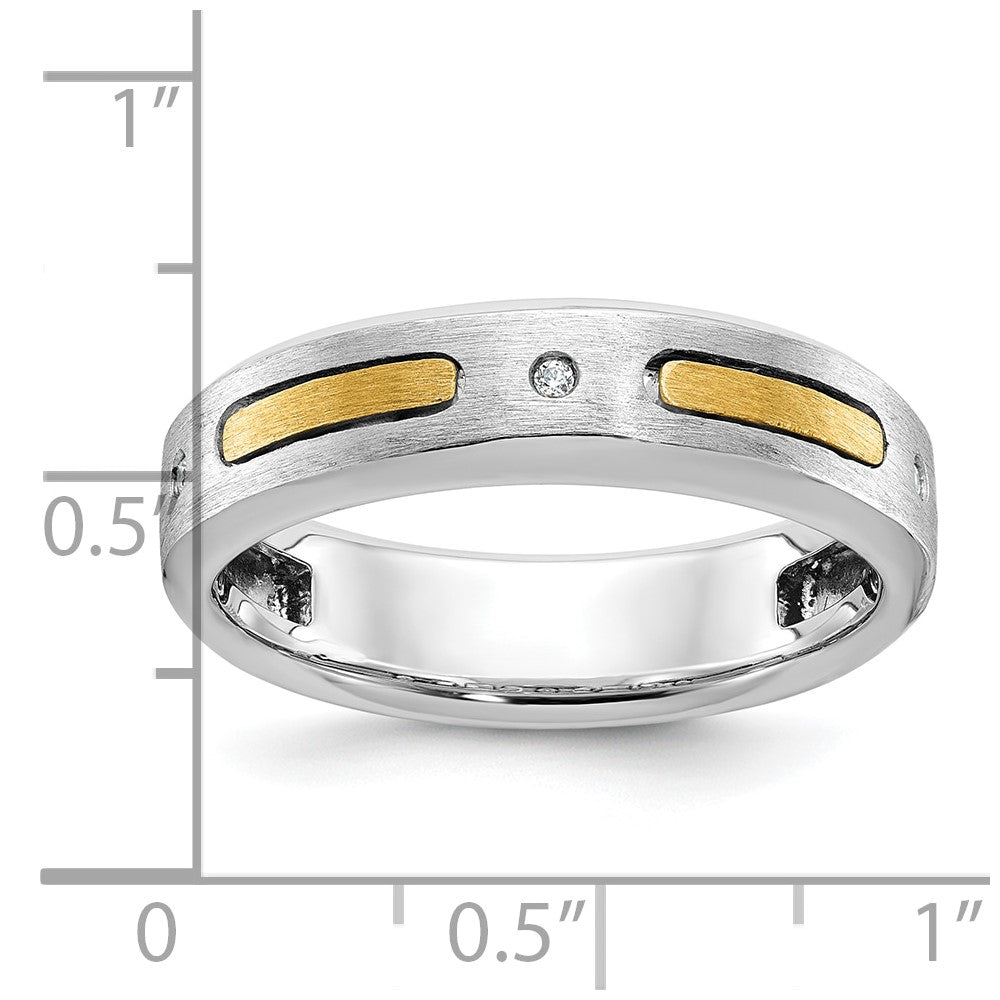 IB Goodman Two-tone Mens Polished and Satin Diamond Complete Ring - WBC