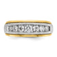 IBGoodman Two-tone Men's Polished Satin and Grooved 7-Stone 3/4 Carat AA Quality Diamond Ring - WBC