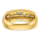 IBGoodman Two-tone Men's Polished Satin and Grooved 7-Stone 3/4 Carat AA Quality Diamond Ring - WBC