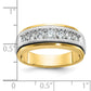 IBGoodman Two-tone Men's Polished Satin and Grooved 7-Stone 3/4 Carat AA Quality Diamond Ring - WBC