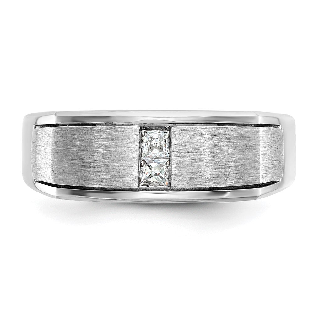 IBGoodman Men's Polished Antiqued and Satin 1/10 Carat AA Quality Diamond Ring - WBC