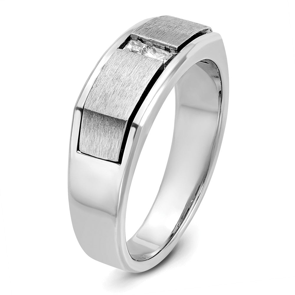IBGoodman Men's Polished Antiqued and Satin 1/10 Carat AA Quality Diamond Ring - WBC