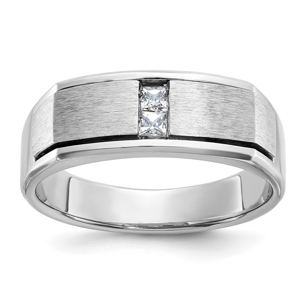 IBGoodman Men's Polished Antiqued and Satin 1/10 Carat AA Quality Diamond Ring - WBC