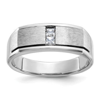 IBGoodman Men's Polished Antiqued and Satin 1/10 Carat AA Quality Diamond Ring - WBC