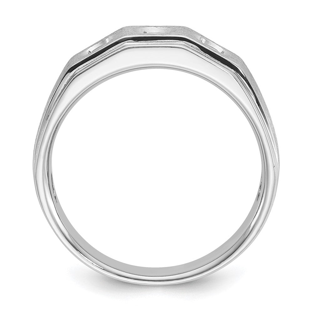 IB Goodman Mens Polished and Satin 3/8 carat Diamond Complete Ring - WBC