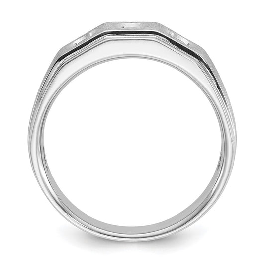 IB Goodman Mens Polished and Satin 3/8 carat Diamond Complete Ring - WBC