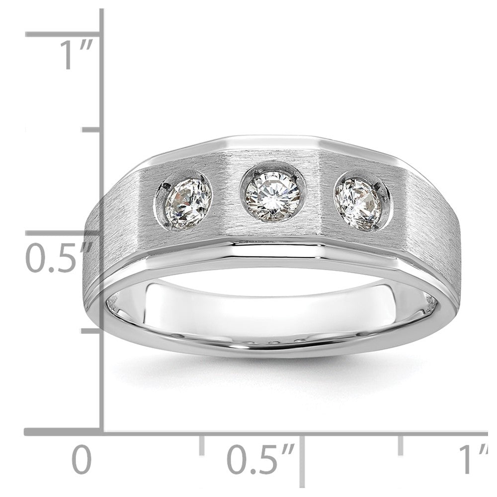 IB Goodman Mens Polished and Satin 3/8 carat Diamond Complete Ring - WBC