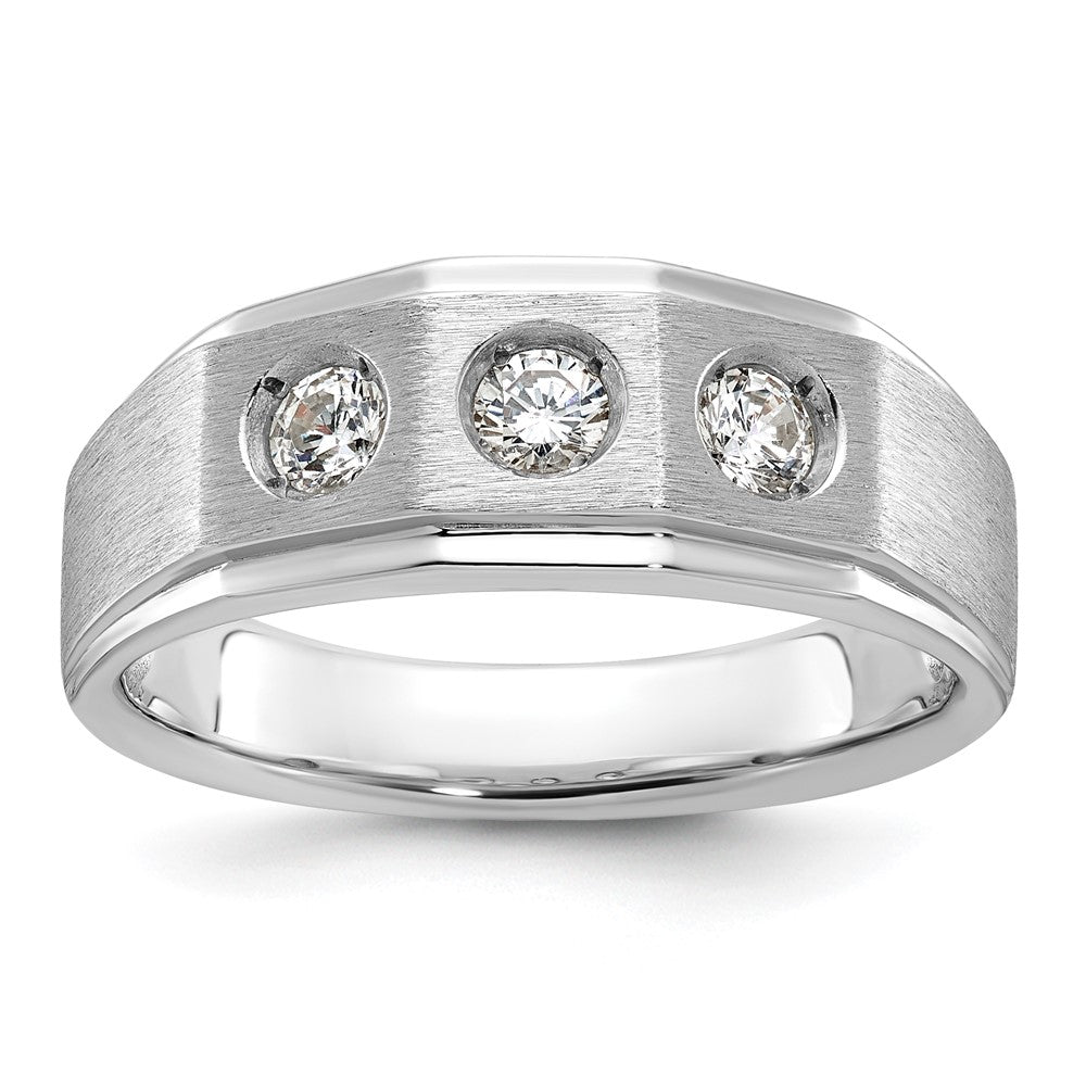 IB Goodman Mens Polished and Satin 3/8 carat Diamond Complete Ring - WBC