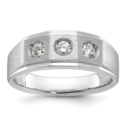IB Goodman Mens Polished and Satin 3/8 carat Diamond Complete Ring - WBC