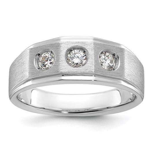 IB Goodman Mens Polished and Satin 3/8 carat Diamond Complete Ring - WBC